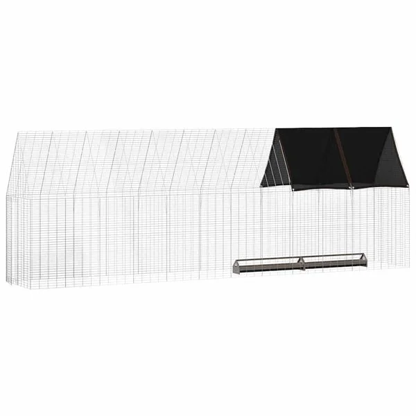 vidaXL Hühnerkäfig 2 Stk. Silber 600 x 100 x 210 cm Verzinkter Stahl