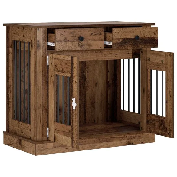 vidaXL Hundekäfigmöbel Altholz 90 x 47, 5 x 80 cm Holzwerkstoff