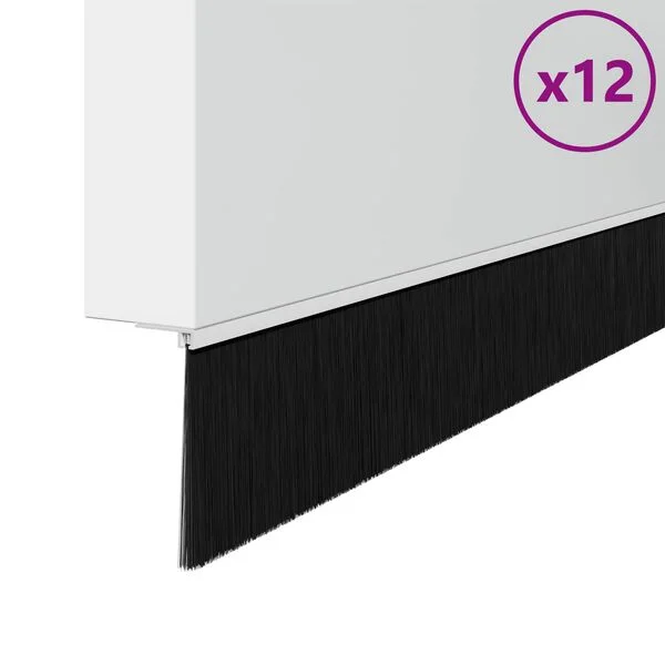vidaXL Selbstklebende Türbürstendichtungen 12 stk. Weiß 100 cm