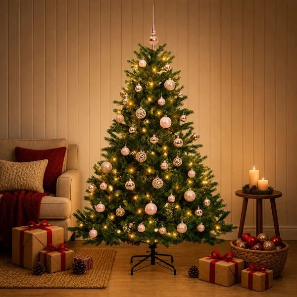vidaXL Künstlicher Weihnachtsbaum mit Weihnachtskugel 150 cm 150 LEDs