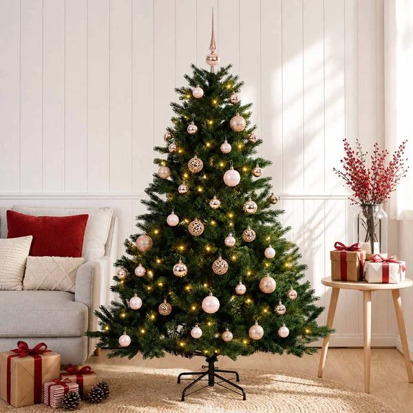 vidaXL Künstlicher Weihnachtsbaum mit Weihnachtskugel 150 cm 150 LEDs