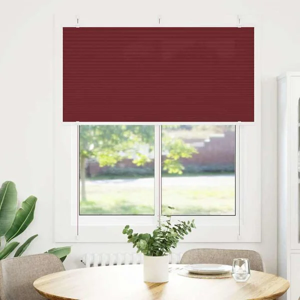 vidaXL Plissee Bordeauxrot 120x100 cm Stoffbreite 119, 4 cm Polyester