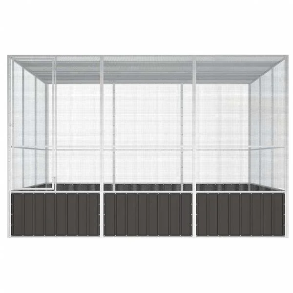 vidaXL Vogelkäfig Anthrazit 302, 5x324, 5x211, 5 cm Verzinkter Stahl