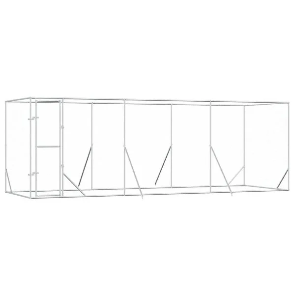 vidaXL Outdoor-Hundezwinger Silbern 6x2x2 m Verzinkter Stahl