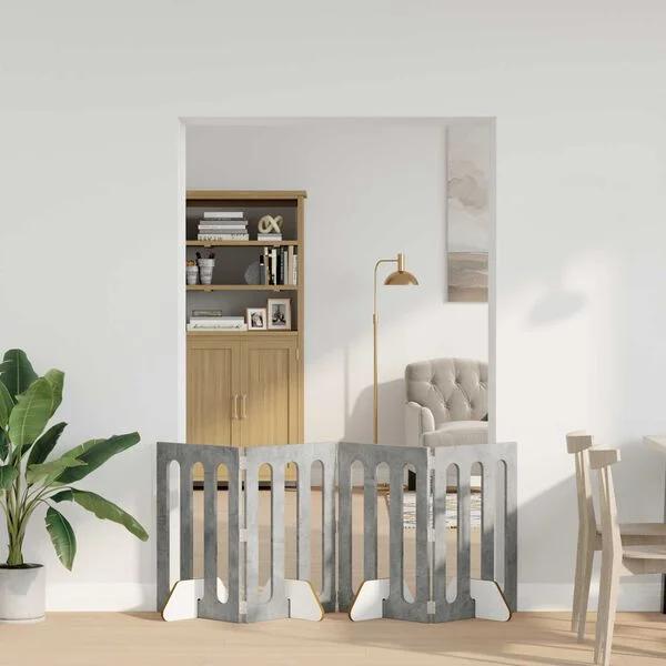 vidaXL Faltbarer Haustierzaun 4 stk. Betongrau 201 x 38 x 70 cm