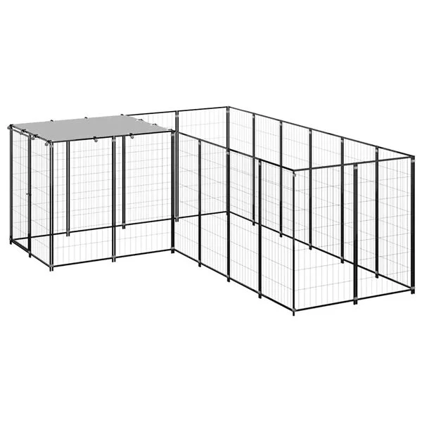 vidaXL Hundezwinger Schwarz 4, 84 m² Stahl