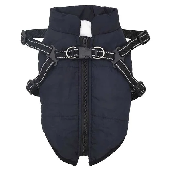 vidaXL Hundemantel Geschirr Wasserdicht Reflektierend Marineblau L36