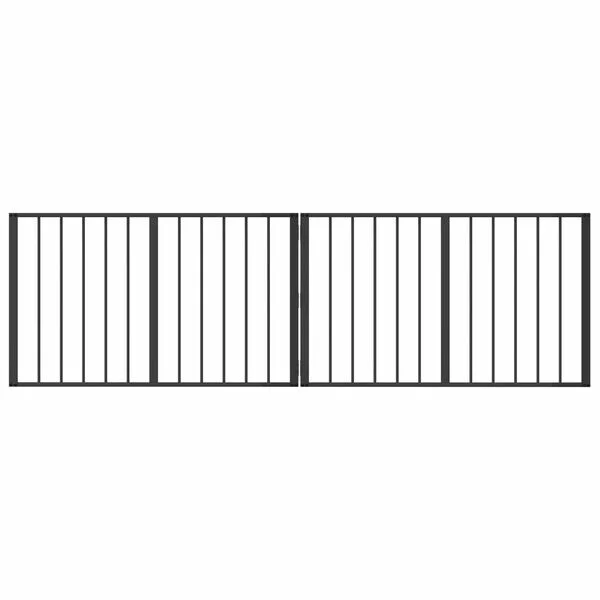 vidaXL Hundetor 2 stk. Schwarz 100 x 60 cm Verzinkter Stahl