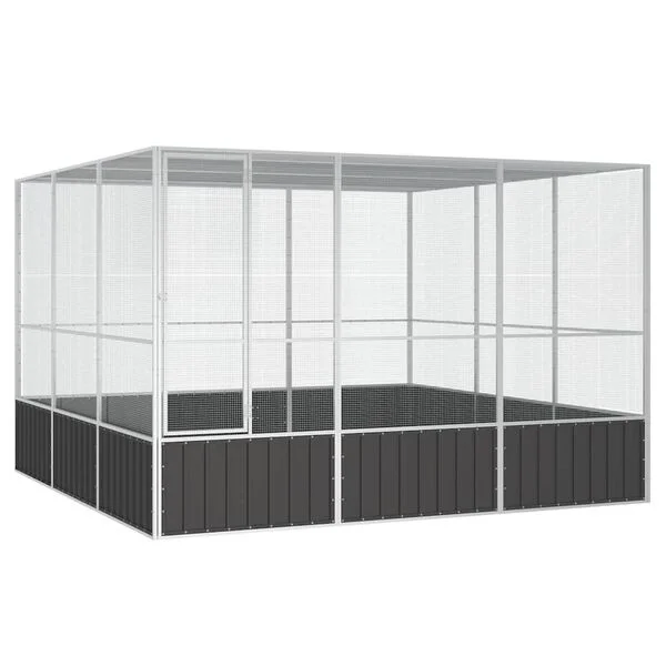 vidaXL Vogelkäfig Anthrazit 302, 5x324, 5x211, 5 cm Verzinkter Stahl