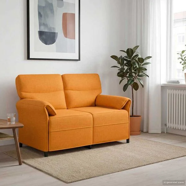 vidaXL 2-Sitzer Sofa 2-Sitzer Dunkelgelb 138 x 83 x 95 cm Stoff