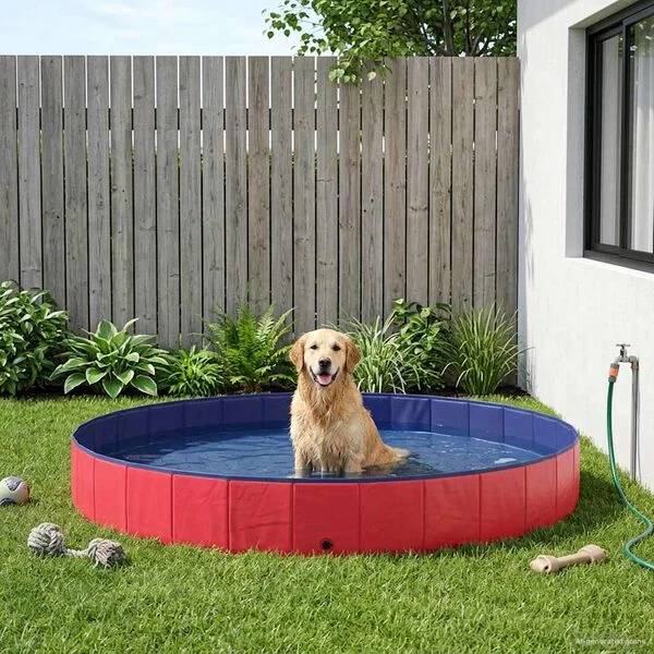 vidaXL Hundepool Ø300 x 38 cm Dicker PVC Rot