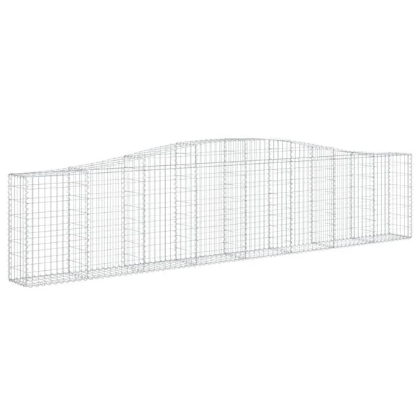 vidaXL Gabionen mit Hochbogen 3 Stk. 400x30x80/100cm Verzinktes Eisen