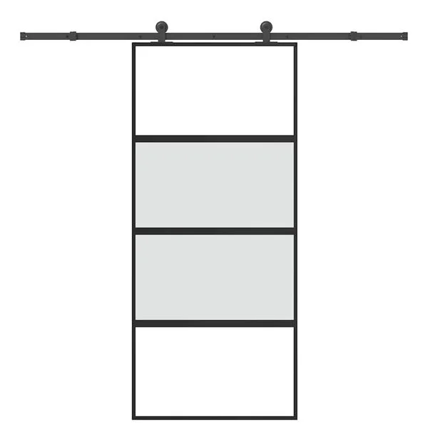 vidaXL Schiebetür mit Beschlag 90x205 cm Hartglas & Aluminium