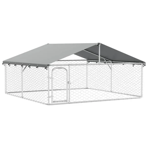 vidaXL Outdoor-Hundezwinger mit Dach 300x300x150 cm