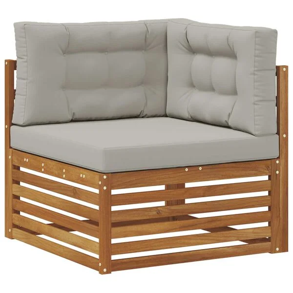 vidaXL Outdoor-Sofagarnitur 7 stk. Natur und Hellgrau