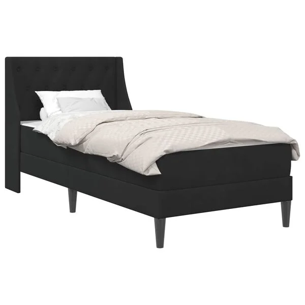 vidaXL Bettgestell mit Matratze Schwarz 90 x 190 cm Samt